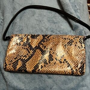 Snake Print Clutch Bag